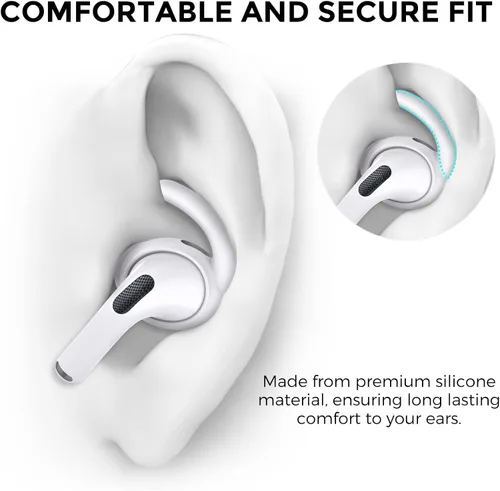 Vista 4 de AhaStyle Ganchos de silicona para AirPods Pro 2 y funda de lujo para Airpods Pro 2