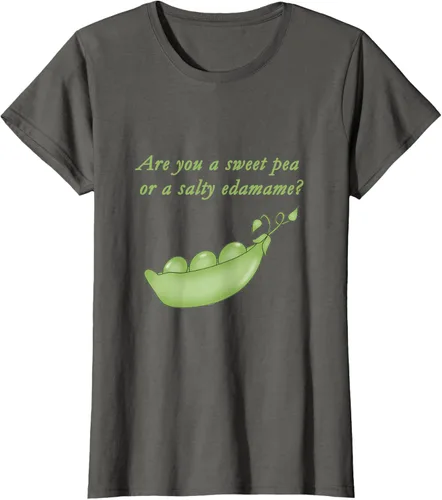 Vista 6 de ¿Eres un guisante dulce o edamame salado? Camiseta, Negro