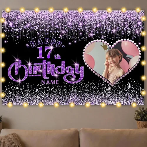 Vista 8 de Dicodes Decoraciones de cumpleaños de unicornio personalizadas para niñas, pancarta de cumpleaños de unicornio, decoración de cumpleaños de princesa