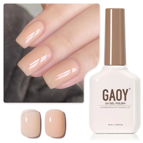 Vista 55 de GAOY - Esmalte de uñas de gel marrón, 16ml de esmalte de gel para quitar por remojo, curado con luz UV para arte de uñas, manicura DIY en casa, 2088