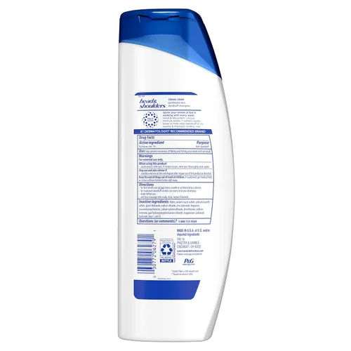 Vista 11 de Head and Shoulders Champú anticaspa, tratamiento anticaspa, limpieza clásica para uso diario, sin parabenos, 12.5 onzas