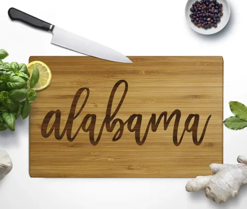 Vista 4 de Andaz Press US State - Tabla de cortar (tamaño pequeño), Alabama, 1