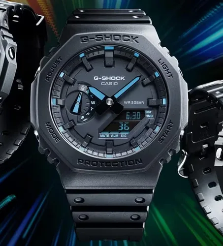 Vista 4 de G-Shock GA2100-1A2 Neon Accent - Reloj azul, Azul, Digital