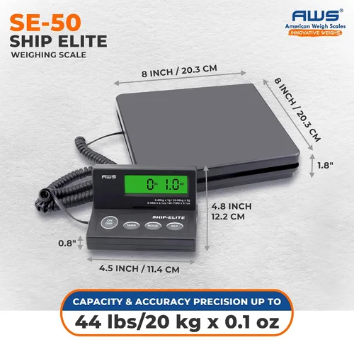 Vista 2 de American Weigh Scales Báscula de envío digital Paquete postal multifuncional de alta precisión y báscula de pesaje de equipaje 110 libras x 0.1