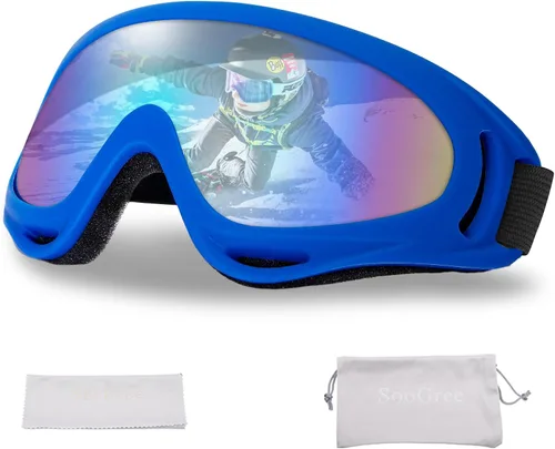 Vista 9 de SooGree Gafas de esquí para Hombres Mujeres Niños Jóvenes Niños o Niñas Gafas de nieve para snowboard Gafas de esquí resistentes al viento y al