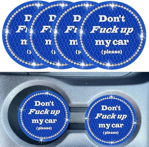 Vista 7 de Juego de 2 posavasos para tazas de coche, accesorios de interior de coche con cristales brillantes, soporte universal para tazas de coche negro