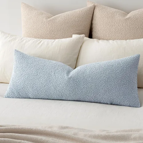 Vista 28 de MIULEE Funda de almohada texturizada con diseño de boucle, color azul aguamarina, funda de almohada lumbar sólida, decorativa de primavera, suave