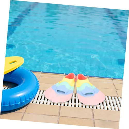 Vista 9 de Luxshiny Aletas de natación de silicona flexibles para aletas cortas ligeras y portátiles para entrenamiento de natación, aletas de esnórquel