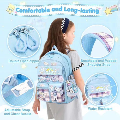 Vista 5 de Mochila KIEAL para Niñas, Azul