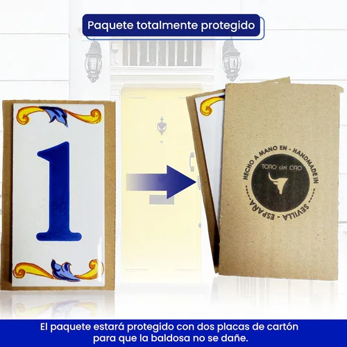 Vista 4 de House Numbers, Tile Numbers and Letters, Ceramic Sticker, Crackle Style, Names and Addresses, Crackle Design 5.4 x 10.7 cm
