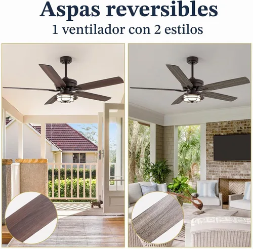 Vista 8 de NORFOLK Ventilador de techo impermeable para exteriores de 52 pulgadas