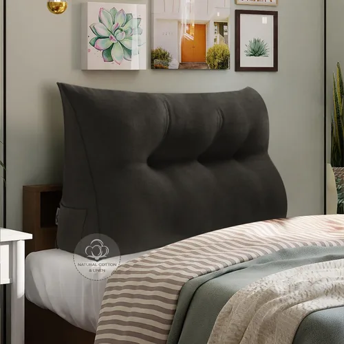 Vista 49 de WOWMAX - Almohada grande triangular con respaldo para cabecera, almohada de posicionamiento para lectura en forma de cuña, con funda extraíble