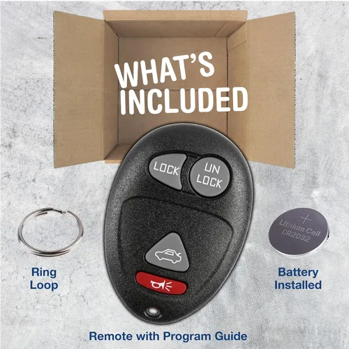 Vista 3 de Llave control remoto de repuesto KeylessOption, de 4 botones, para acceso sin llave, Negro