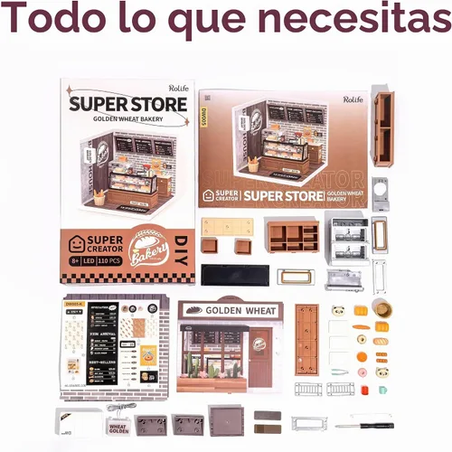 Vista 6 de Rolife Bloques de construcción LED para adultos, juegos de construcción de juguetes 1:24, kits de construcción de modelos, kits de casa de muñecas