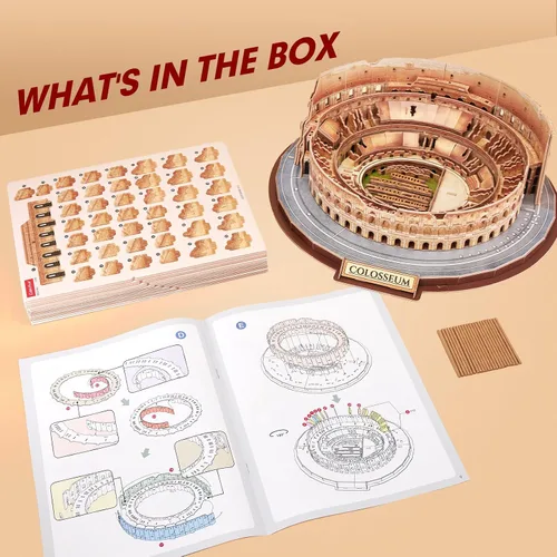 Vista 7 de CubicFun Rome Colisseum - Rompecabezas 3D para adultos y niños