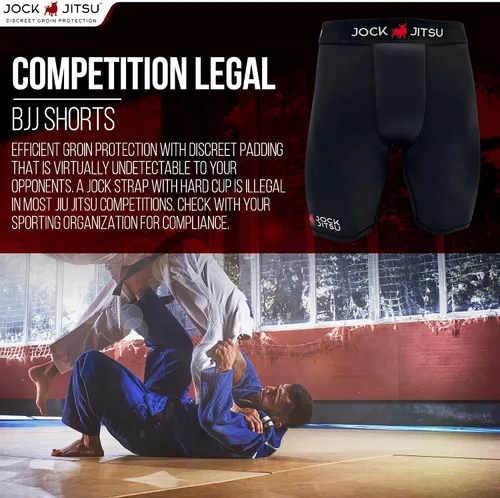 Vista 3 de JOCK JITSU Pantalones cortos de compresión acolchados con protector de ingle