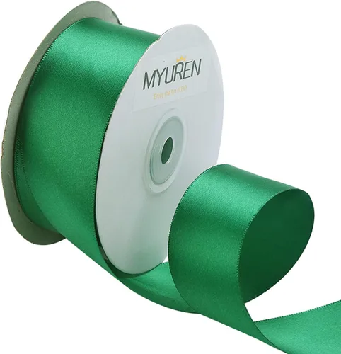 Vista 24 de Cinta de satén de poliéster blanco de doble cara de 1-1/2 pulgadas de ancho para manualidades, boda, envoltura de regalos, fabricación de lazos