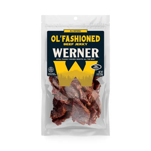 Vista 4 de Werner - Bocadillo de carne natural con ajo y carne seca – Bocadillo alto en proteínas, sin gluten, sin ingredientes artificiales, sin MSG añadido