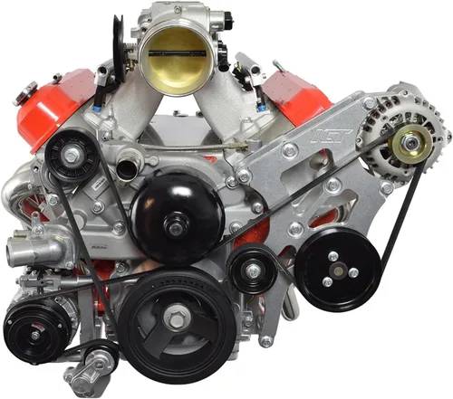 Vista 4 de LS Swap Kit: Alternador & Soportes de dirección asistida para Camaro LS1, GTO, LS2, BMW 330i E46 by ICT Billet