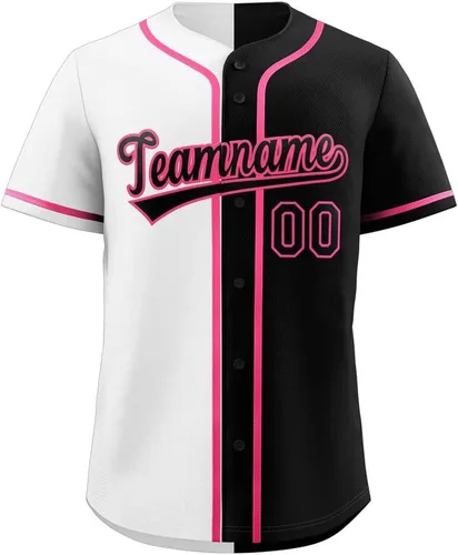 Vista 23 de Camiseta de béisbol dividida personalizada con botones y número de nombre cosido personalizado para hombres/mujeres/niños