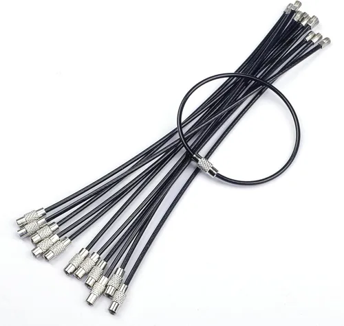 Vista 9 de Uniclife 4 Inch Wire Keychain Cable Heavy Duty Stainless Steel Key Ring