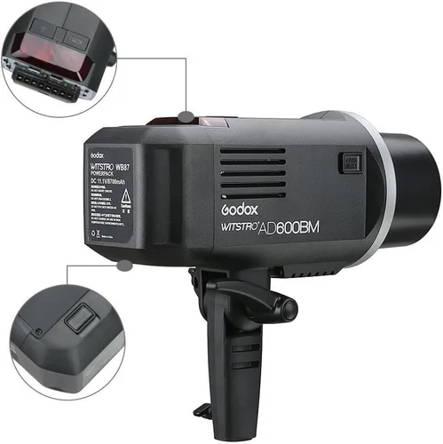 Vista 9 de Godox AD600BM Montura Bowens 600Ws GN87 Flash estroboscópico de alta velocidad para exteriores y estudio monoluz con sistema inalámbrico 2.4G X