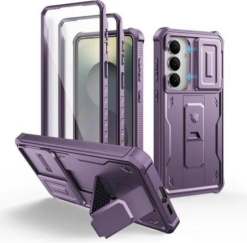 Vista 62 de Dexnor Funda para Samsung Galaxy S24 con Cubierta Deslizante Integrada para Cámara y Protector de Pantalla y Soporte, Funda Resistente a los Golpes