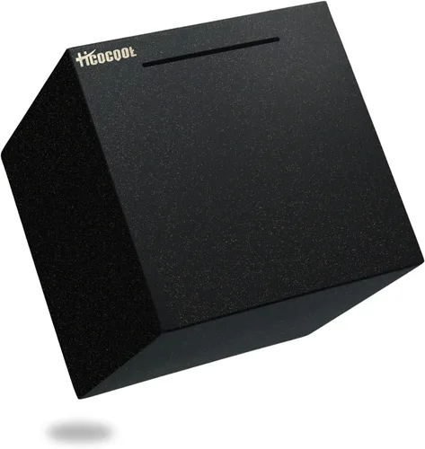 Vista 10 de hicocool Alcancía para adultos debe romperse para abrir, alcancía de acero inoxidable para adultos para dinero real, banco de dinero de metal Negro