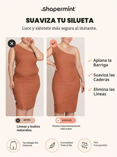Vista 4 de EMPETUA Shapermint - Shorts moldeadores de cintura alta, para control del abdomen, tallas de S a Plus