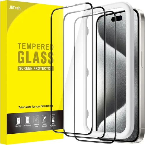 Vista 20 de JETech Protector de pantalla para iPhone SE 3/2, iPhone 8/7, negro, paquete de 3