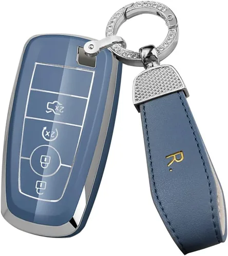 Vista 9 de ontto Funda para llavero de automóvil de 4 botones compatible con Ford Explorer Bronco Expedition protección completa para Escape Edge Maverick Negro
