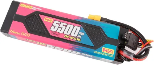 Vista 3 de Gens ace Advanced 5500mAh 7.6V 100C 2S1P Hardcase HV Lipo batería con chip G-Tech es más inteligente, segura y conveniente (2 piezas)