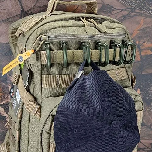 Vista 4 de Boosteady - Paquete de 10 anillos en D de Grimlock, multiusos para poner en el bolso Molle con correa de malla y zíper
