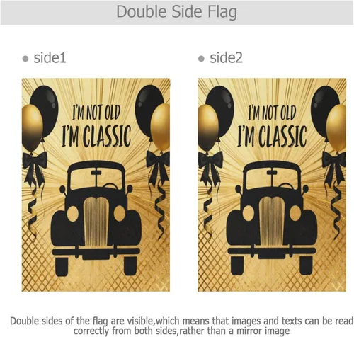 Vista 3 de Decor Retro 70s Car Gold Black outdoor flags outdoor flags banners for Outdoor decoration 28x40 double sided