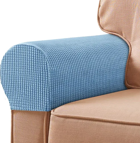Vista 29 de Fundas de poliéster de alta elasticidad para reposabrazos de sofá, fundas impermeables para muebles, tela de elastano antimanchas, juego de 2