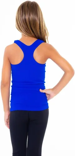 Vista 4 de Camisetas sin mangas para niñas con espalda cruzada Camisetas atléticas de danza para niñas de 7 a 10 años
