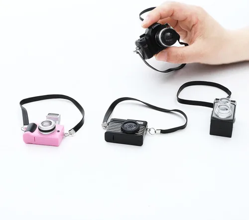 Vista 2 de ONEST 6 piezas de mini cámara juguetes para muñeca accesorios miniatura