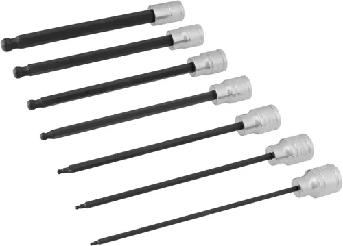 Vista 7 de Performance Tool W38750 - Juego de llaves hexagonales SAE de longitud extendida de 7 piezas, enchufes de acero al cromo vanadio con puntas S2