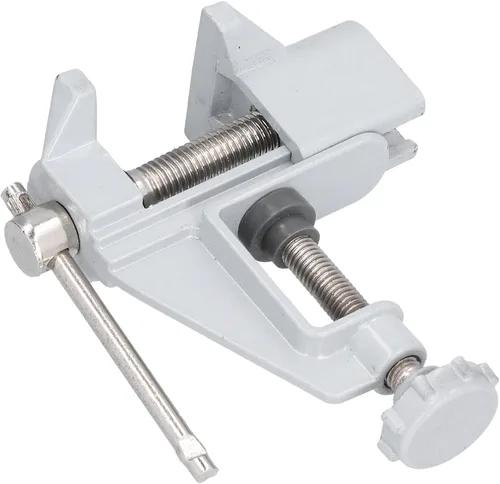 Vista 9 de Tornillo de mesa, herramienta de tornillo de banco y tubería, abrazadera multifuncional para mesa resistente, abrazadera de tornillo de banco