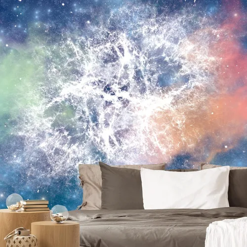 Vista 8 de NWT Calcomanía removible para pared, diseño de nube galáctica, estrella, nebulosa, fantasía, ciencia ficción, astronomía y arte espacial, arte
