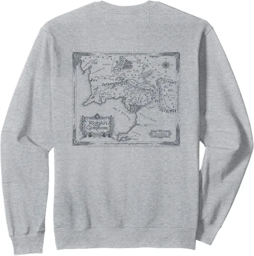 Vista 2 de The Lord of the Rings Sudadera con mapa y logotipo, gris, S