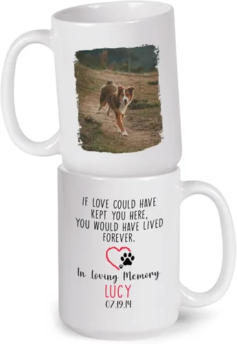Vista 15 de Taza de café blanca personalizada con foto, con texto en inglés «To The World's Best Dog Dad We Woof You», taza de café blanca de 11 onzas y 15