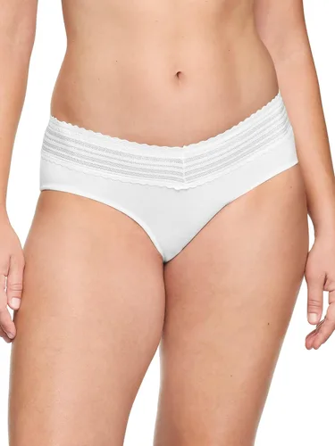 Vista 3 de Warner's Blissful Benefits para mujer, paquete de 6 pantaletas hipster de algodón con cintura cómoda sin excavaciones y encaje Ru2266w Gris oscuro