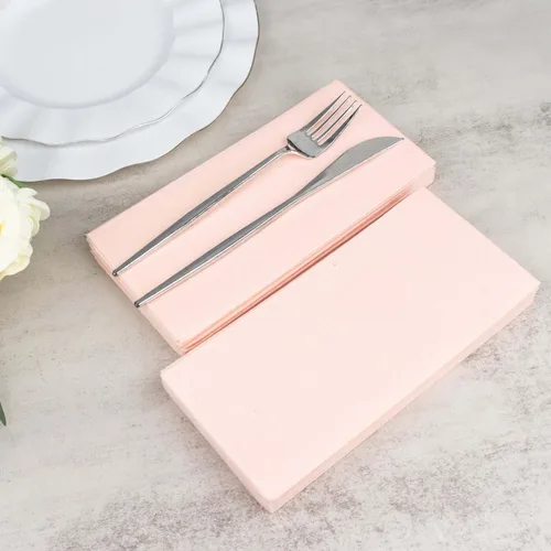 Vista 2 de Efavormart - Paquete de 20 servilletas de papel Airlaid de papel suave con tacto de lino rosa rubor de oro rosa, altamente absorbentes Rosa (Blush)