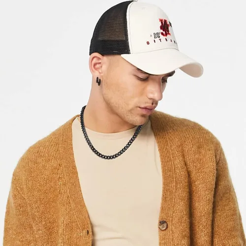 Vista 2 de FindChic - Cadena de eslabones para hombre, chapado en oro de 18 quilates, acero inoxidable, negro, collar para hombres y niños, 14 a 30pulgadas, 8