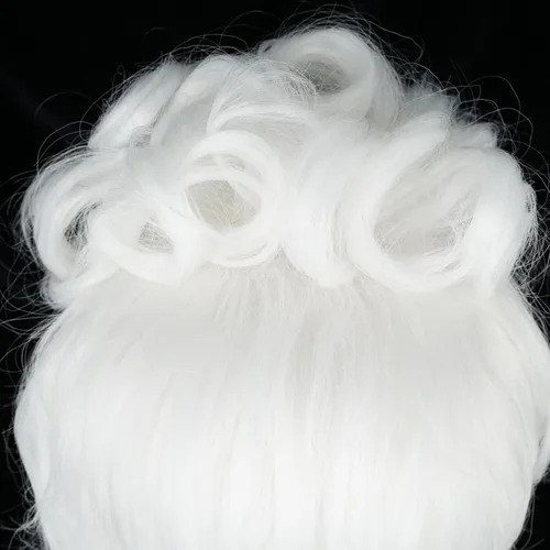 Vista 37 de Pelucas de disfraz de cosplay azul claro de 16 pulgadas para mujer, de 16 pulgadas, con flequillo lateral