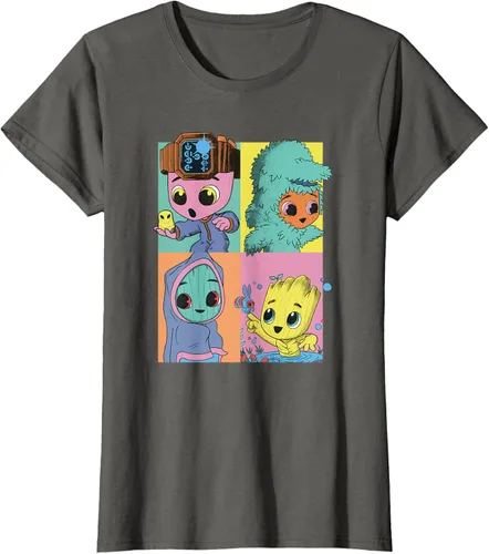 Vista 6 de Marvel I Am Groot Pop Art Costumes Box Up Camiseta, Negro