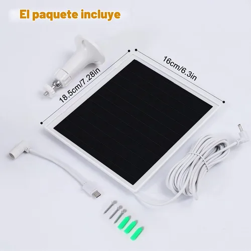 Vista 7 de Cargador de panel solar para cámara Ring, compatible con batería de cámara Ring Stick Up, batería de Ring Spotlight Plus/Pro, resistente al agua