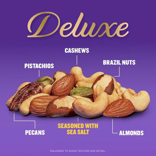 Vista 4 de PLANTERS Nueces mixtas de lujo, proteína a base de plantas, 15.25 onzas