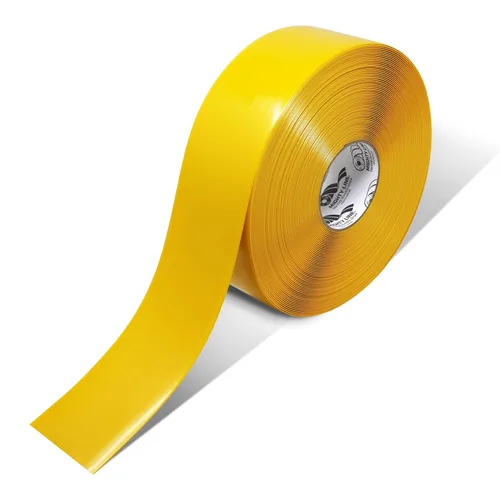 Vista 12 de Mighty Line Cinta de marcado de piso sólido para seguridad, precaución, advertencia, resistente, adhesivo para despegar y pegar, diseño de borde
